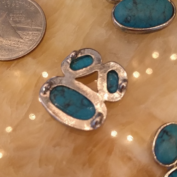 CRAFTY SUPPLIES! Simulated Turquoise Connectors - Picture 2 of 3